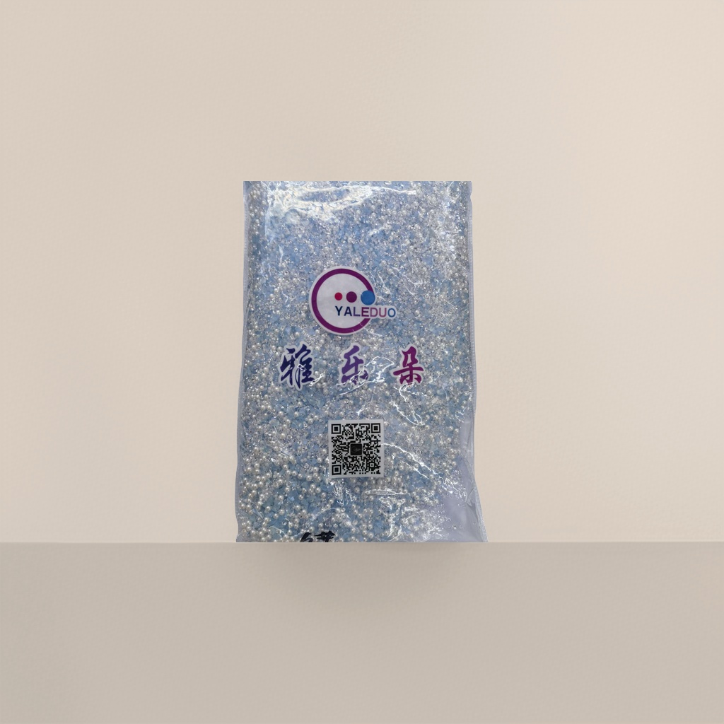 雅乐朵YALEDUO蓝白相间珠子透明塑料袋装附二维码