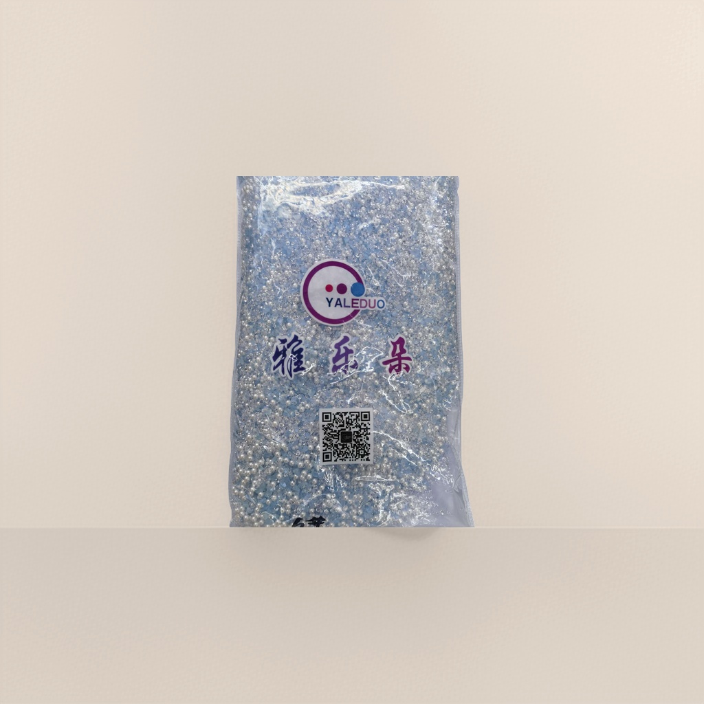 雅乐朵YALEDUO蓝白相间珠子透明塑料袋装附二维码细节图