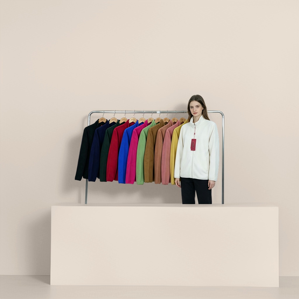 Fleece men's and women's fleece jackets are fashionable and casual sweatshirts details Picture