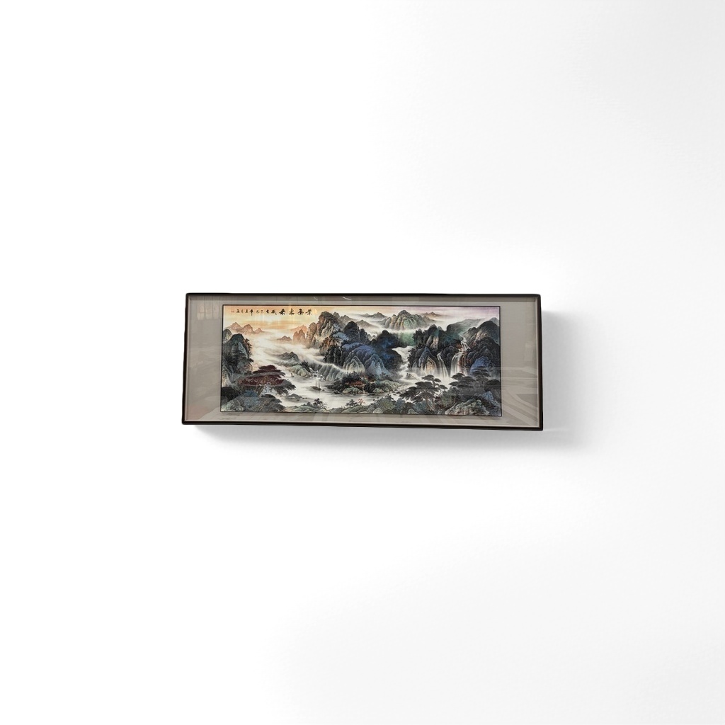 水墨山水画挂画客厅卧室装饰画新中式禅意壁画无框卷轴