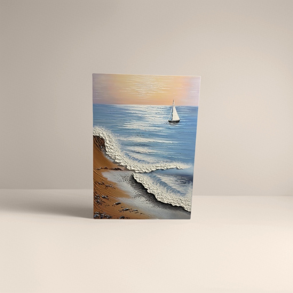 海景油画画作细节图