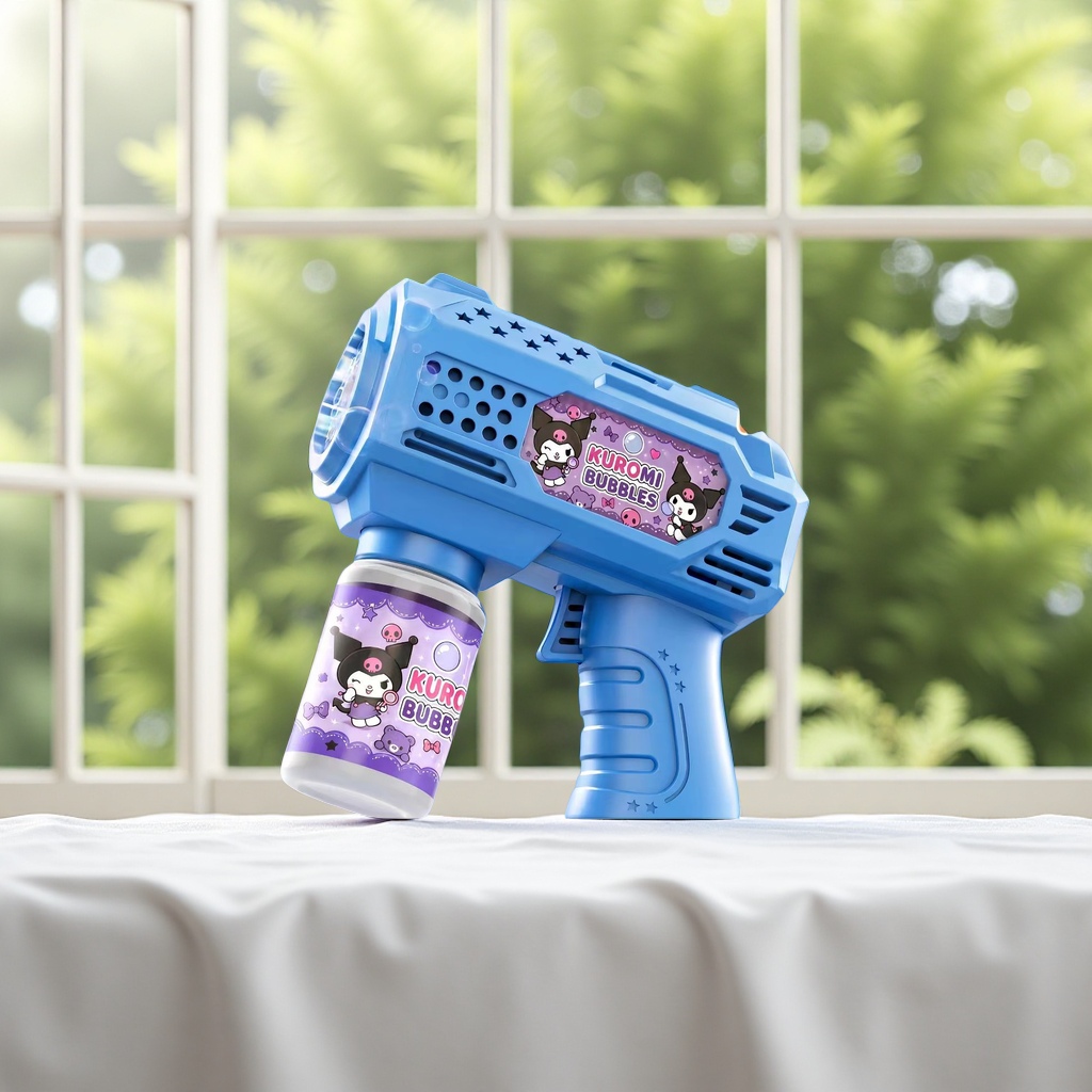 Blue bubble toy gun, children's outdoor water spray gun, educational and fun toy Specification image
