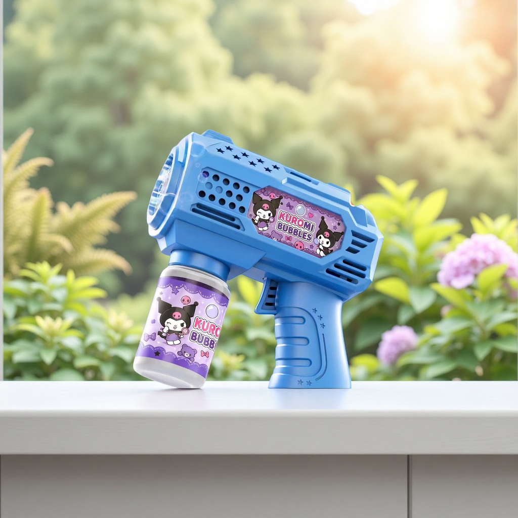 Blue bubble toy gun, children's outdoor water spray gun, educational and fun toy Application Scenario