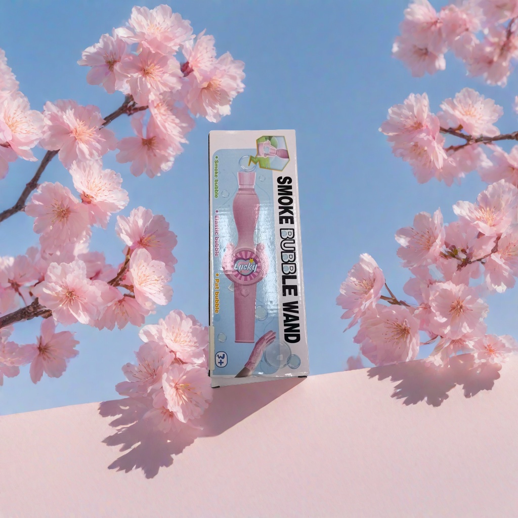 Pink bubble stick toy, a children's educational bubble-blowing wonder, is safe, non-toxic and handheld details Picture