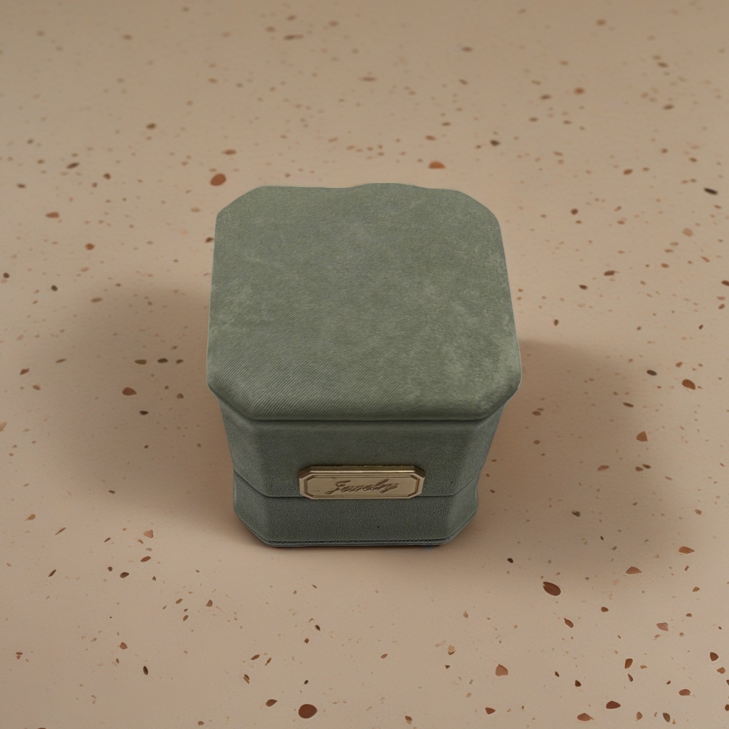 علبة زغب خضراء، صندوق مجوهرات محمول، علبة هدايا Specification image