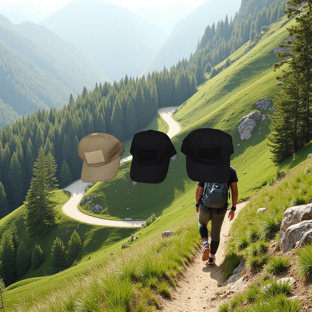 Khaki black tactical cap for both men and women, outdoor quick-drying sun hat