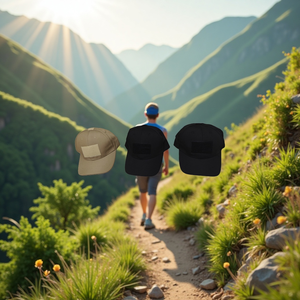 Khaki black tactical cap for both men and women, outdoor quick-drying sun hat details Picture