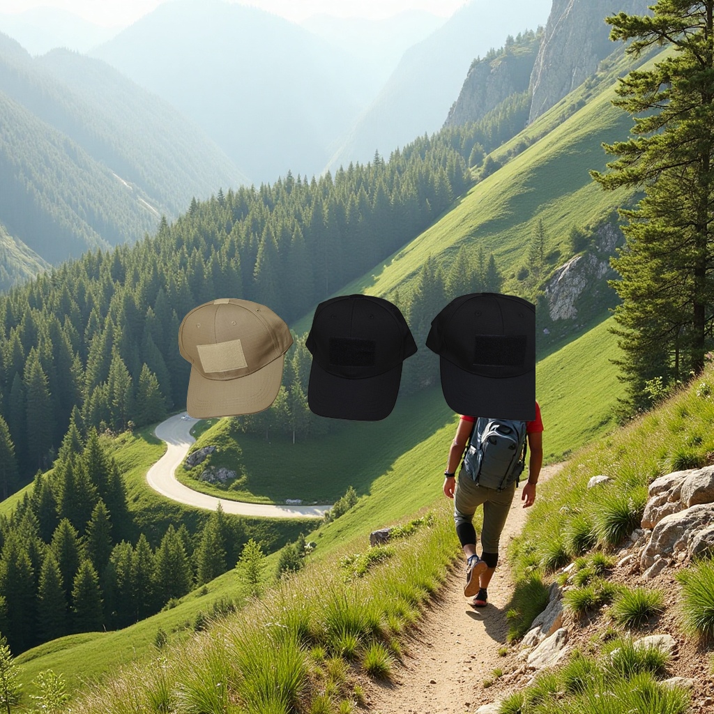Khaki black tactical cap for both men and women, outdoor quick-drying sun hat Specification image