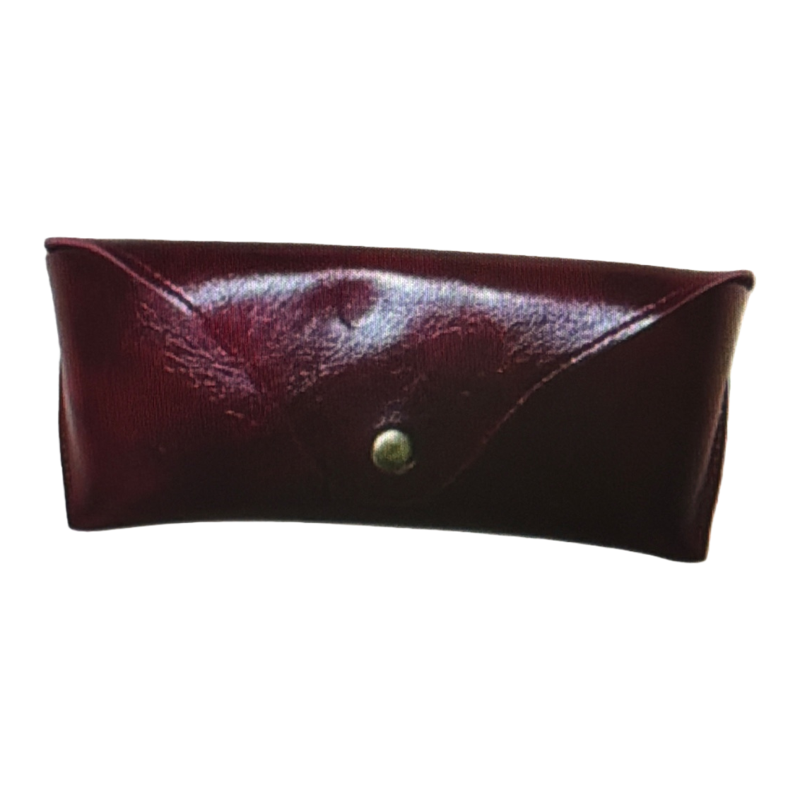 Wine red genuine leather eyeglass case, lightweight and scratch-resistant storage gift box Item Picture