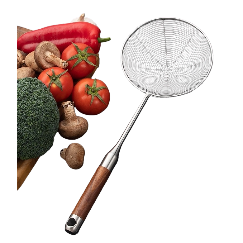 Silver stainless steel strainer, kitchen draining spoon, household filter spoon Item Picture