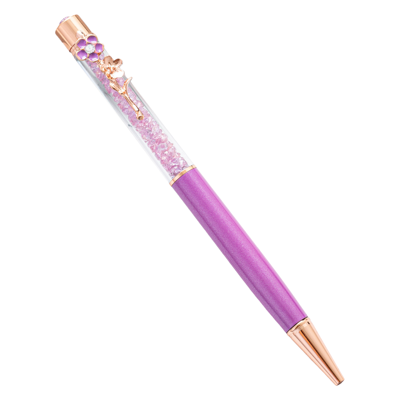 紫色水晶笔 时尚简约办公书写工具 Item Picture