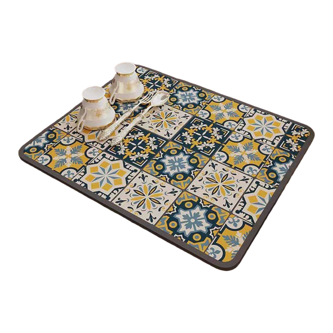 Colorful tile patterned kitchen anti-slip mat Item Picture