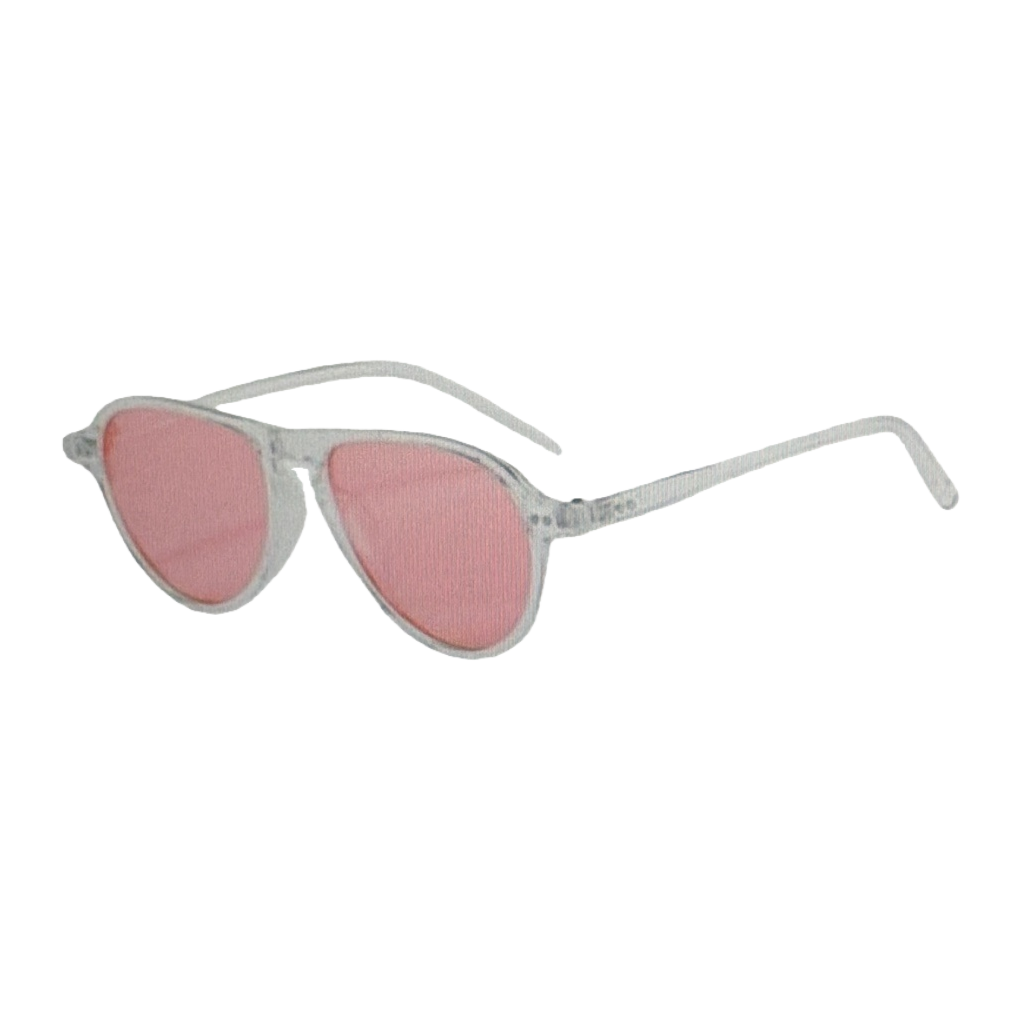 Transparent frame pink lens sunglasses for women, fashionable UV protection sunglasses Item Picture