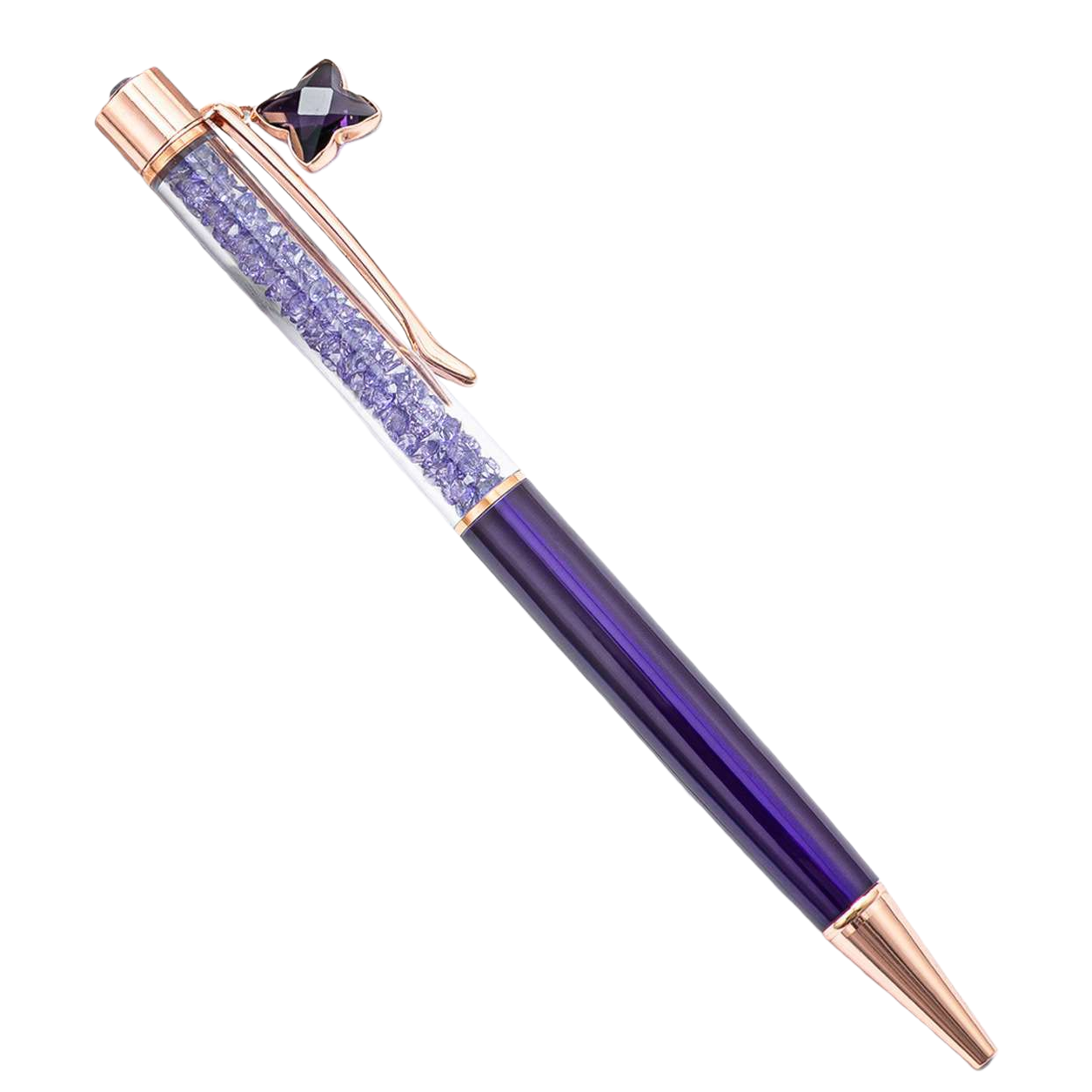 Purple crystal pen, creative writing stationery, office and study supplies Item Picture