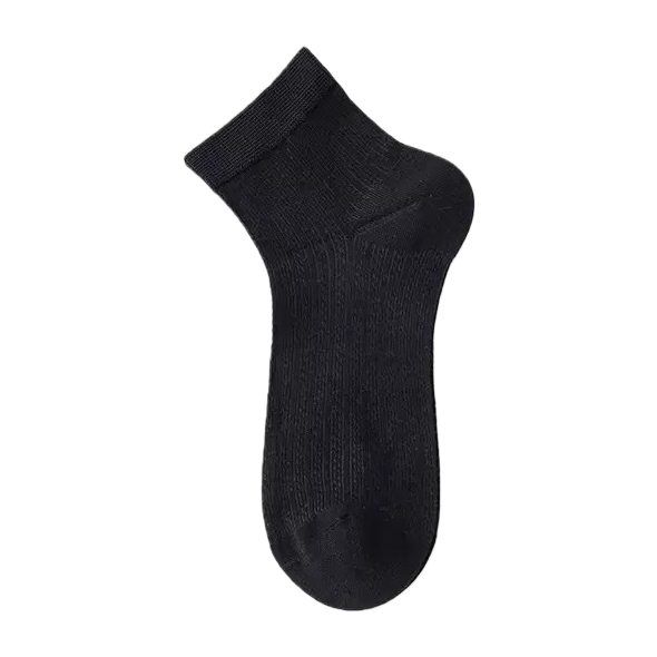 Black pure cotton short socks are breathable and sweat-absorbent, suitable for both men and women, and versatile for daily use Item Picture