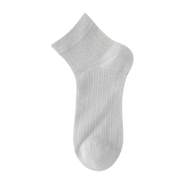 White striped short socks made of pure cotton, sweat-absorbing and breathable, both men's and women's basic style Item Picture