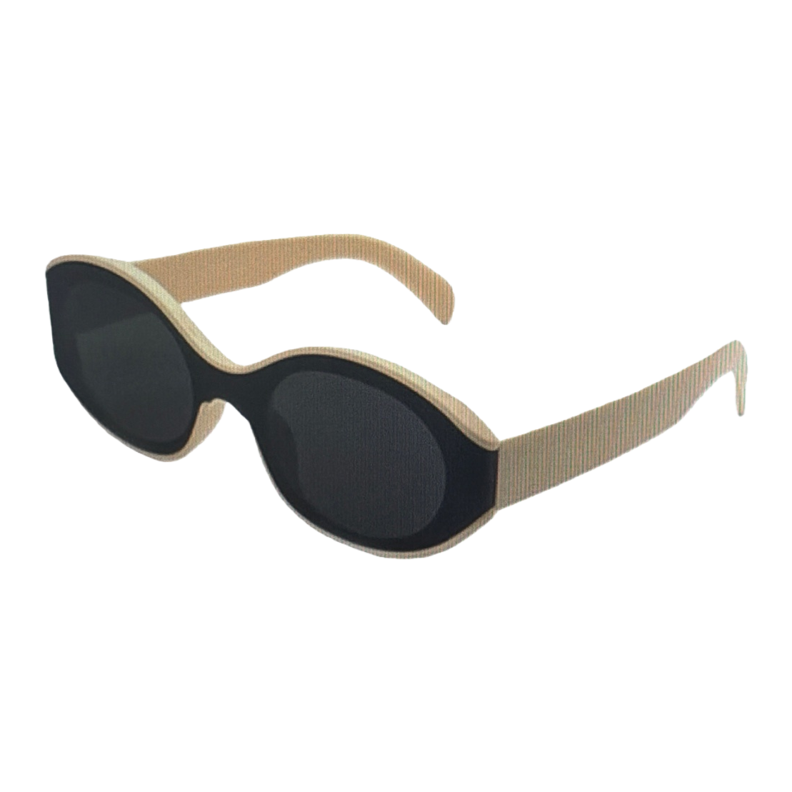 النظارات الشمسية ذات الإطار البيجي في العدسات السوداء Item Picture