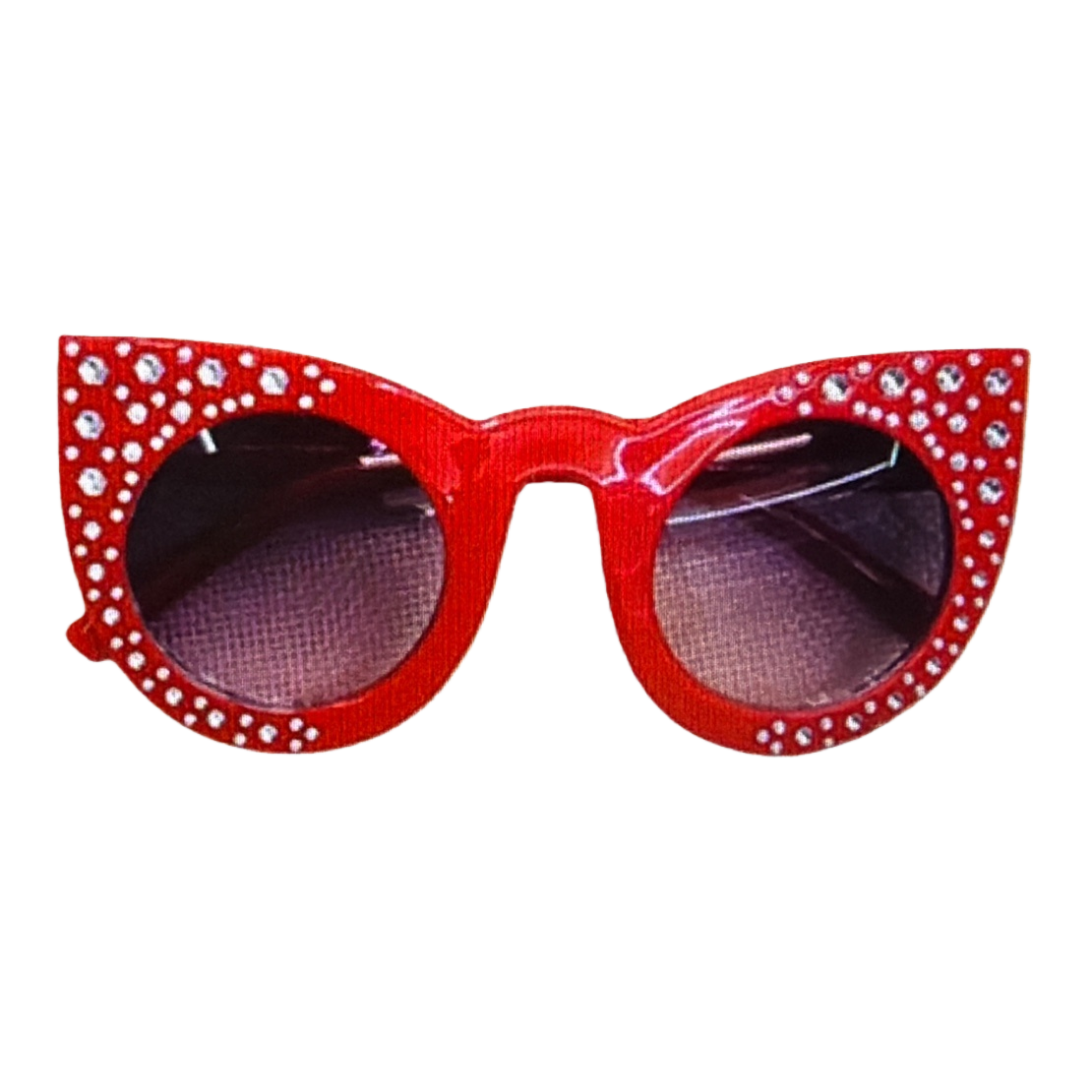 Red diamond-encrusted cat-eye sunglasses, fashionable UV-resistant polarized sunglasses Item Picture
