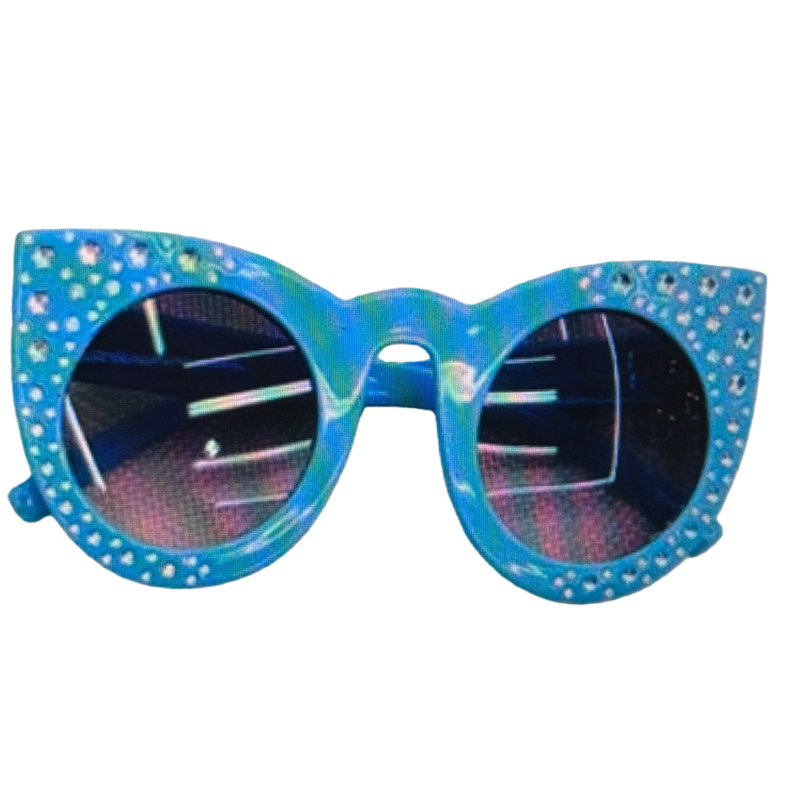 Blue diamond-encrusted cat-eye sunglasses, fashionable UV-resistant polarized sunglasses Item Picture