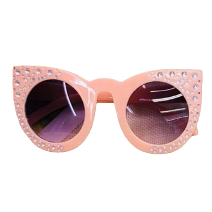 Pink diamond-encrusted cat-eye sunglasses for fashionable UV protection for women Item Picture