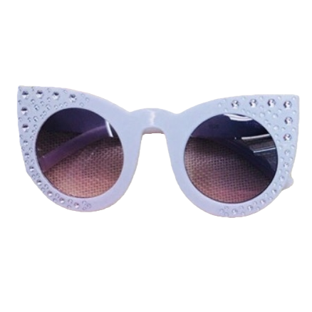 Light purple diamond-encrusted cat-eye sunglasses, fashionable UV-resistant polarized sunglasses Item Picture
