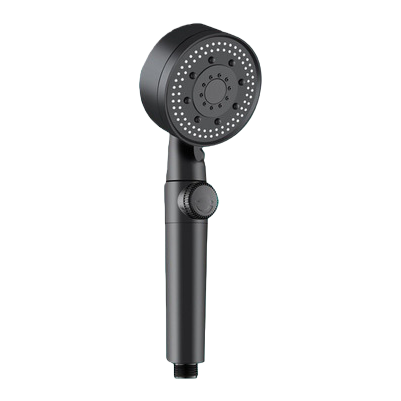 Black hand-held showerhead, 304 stainless steel anti-rust large water outlet bathroom shower Item Picture