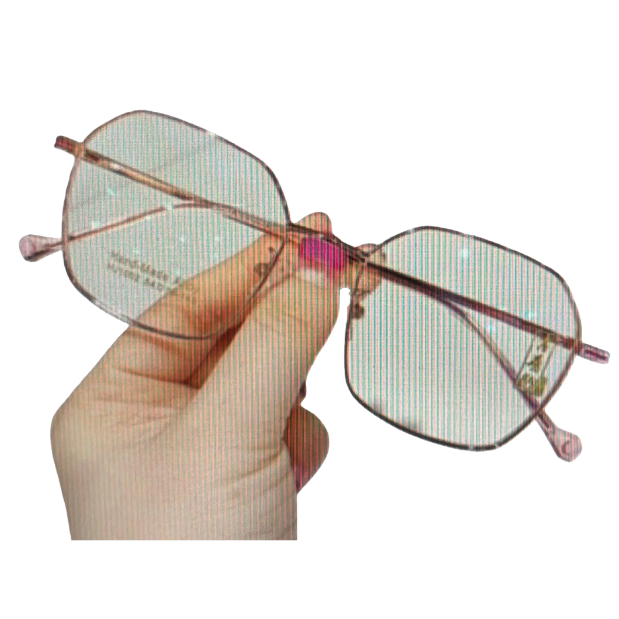 Brown thin-framed glasses, fashionable and lightweight, with metal frames suitable for both men and women Item Picture