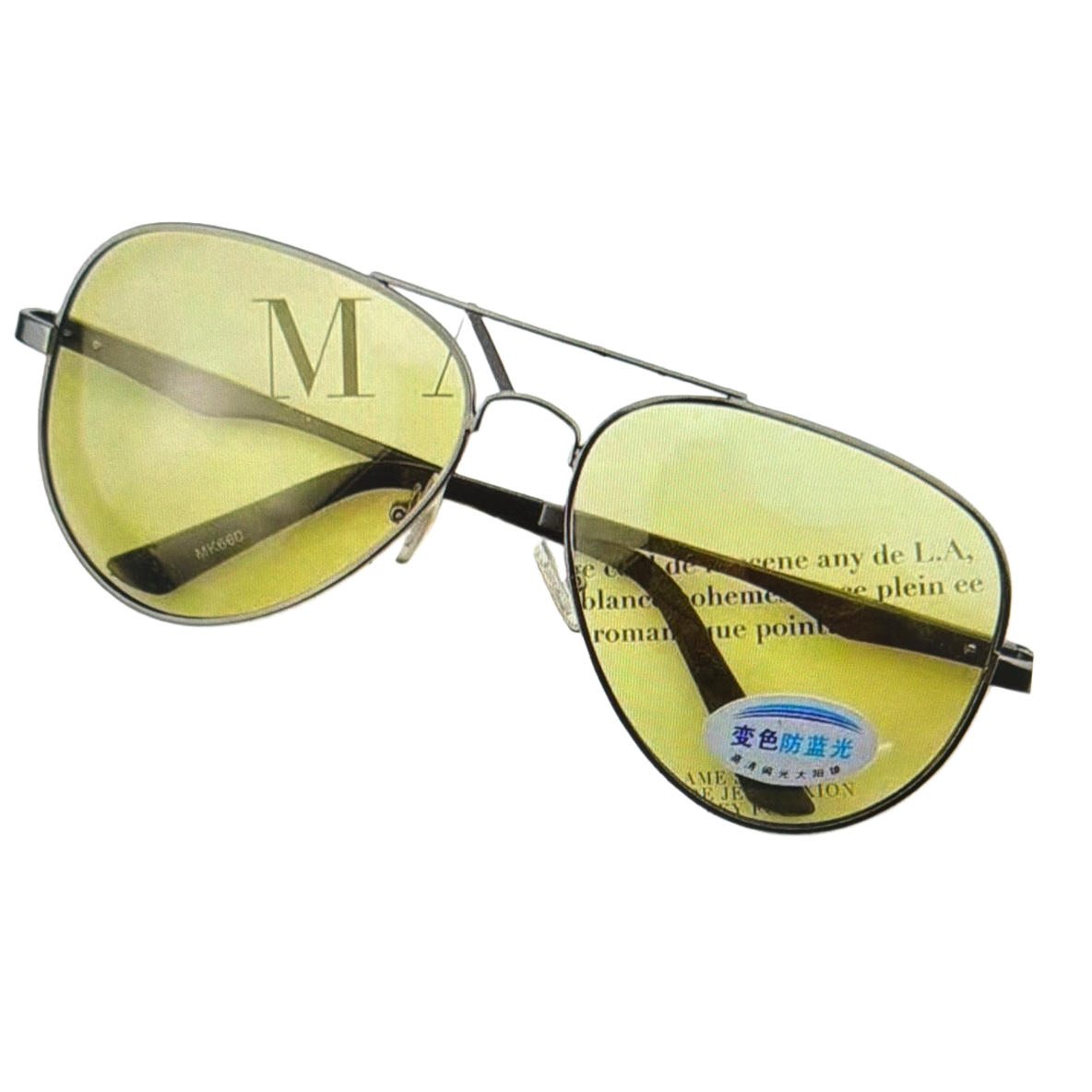 Yellow lens sunglasses, fashionable UV-resistant polarized sunglasses, suitable for both men and women Item Picture