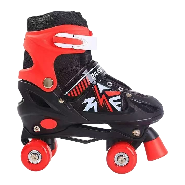 Red and black professional roller skates, adjustable casual sports shoes for teenagers and adults, roller skates Item Picture
