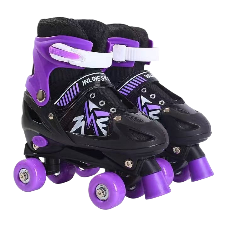 Purple and black roller skates for both men and women, adjustable, casual sports roller skates Item Picture