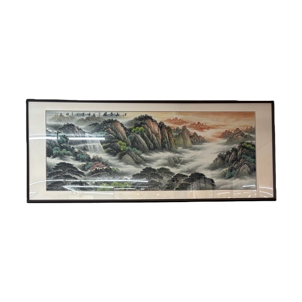 山水画挂画白底实物图