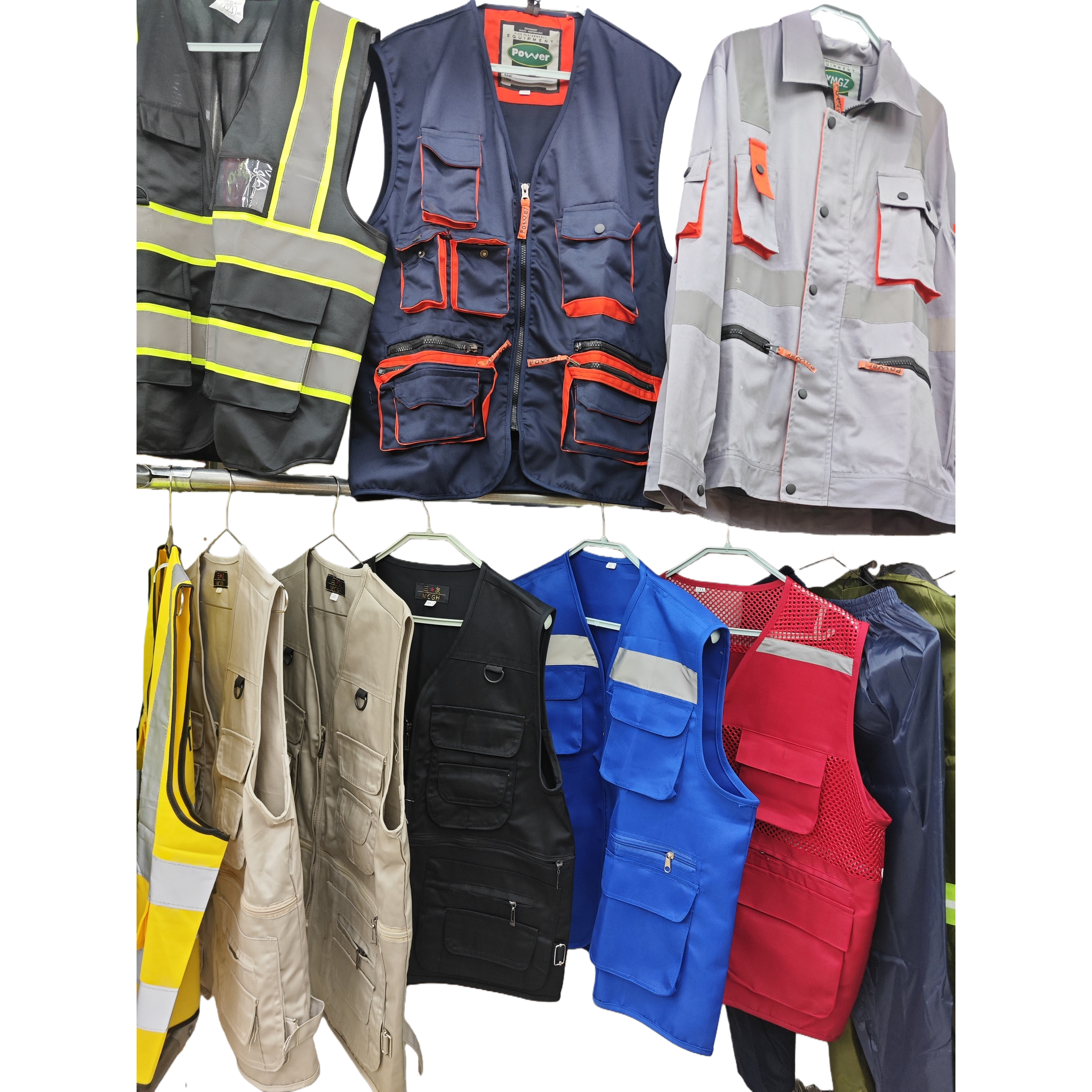 Multi-color reflective work vests, safety warning vests, unisex outdoor work clothes Item Picture