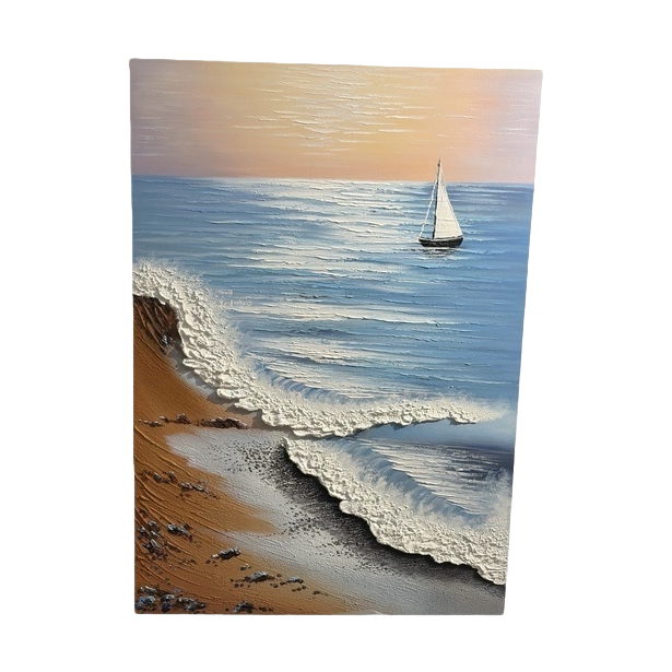 海景油画画作白底实物图