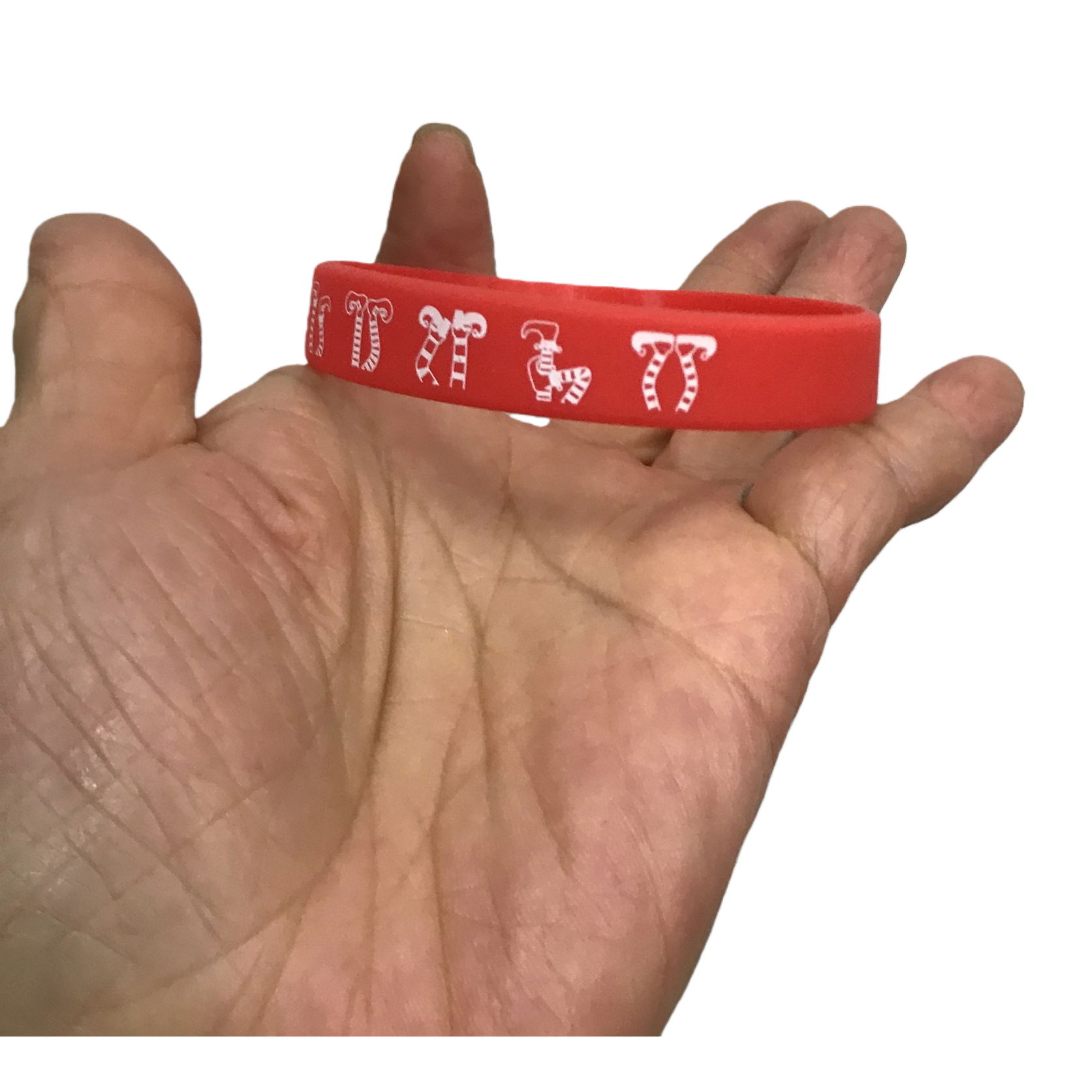 蓝色硅胶手环白底实物图