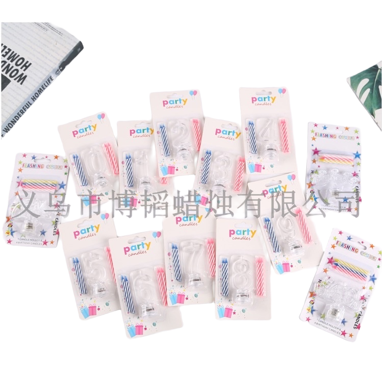 Colorful party candles and digital candle sets for children's birthday celebration decorations Item Picture