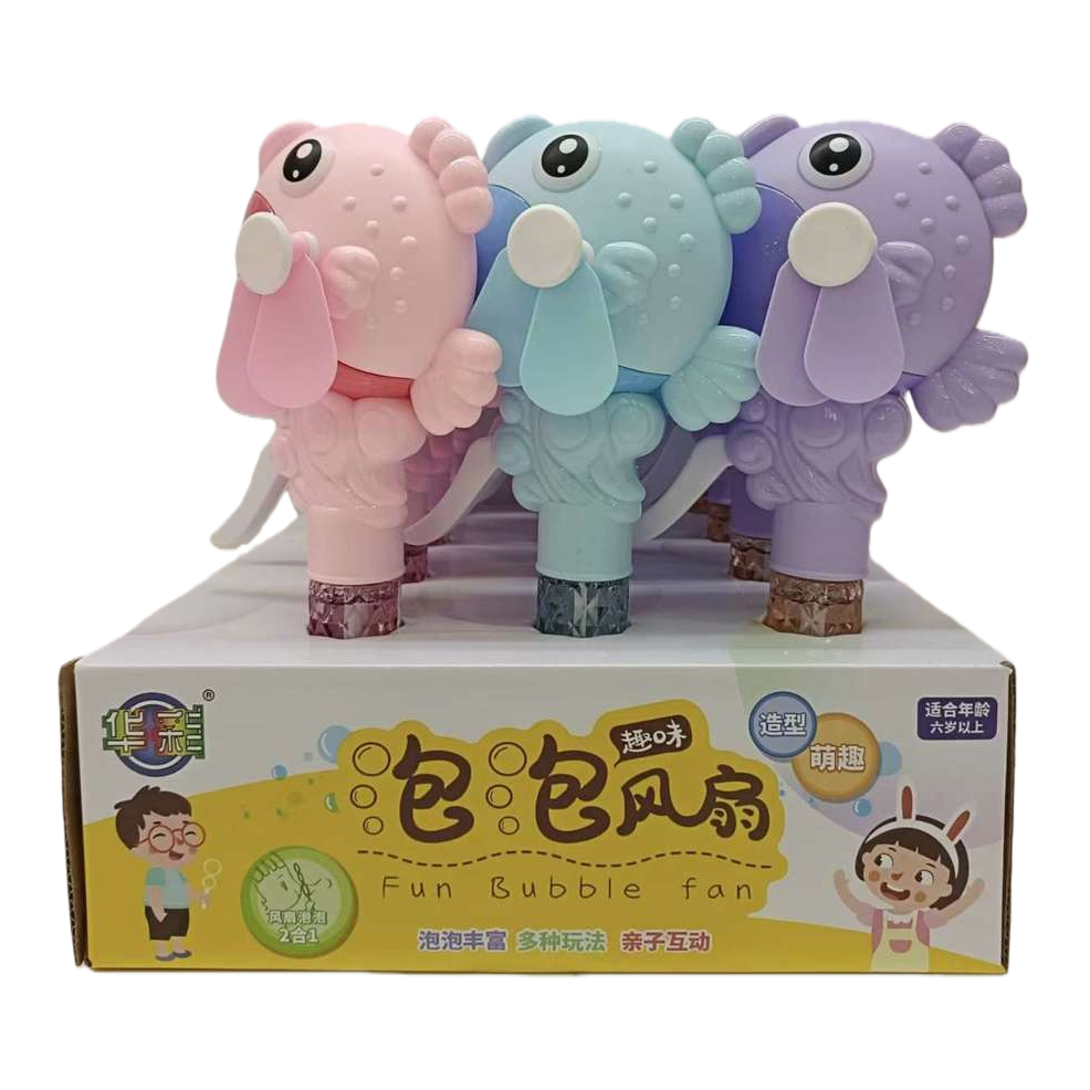Colorful cartoon bubble fan toy, children's educational bubble-blowing electric toy Item Picture