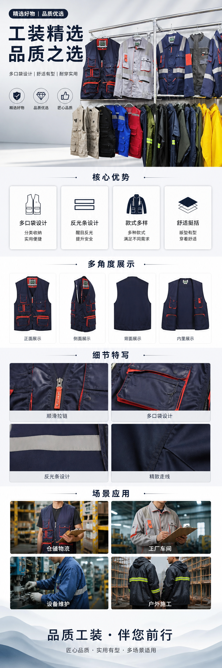 多色工装背心雨衣陈列架 金属挂架店铺展示收纳支架 pic 1