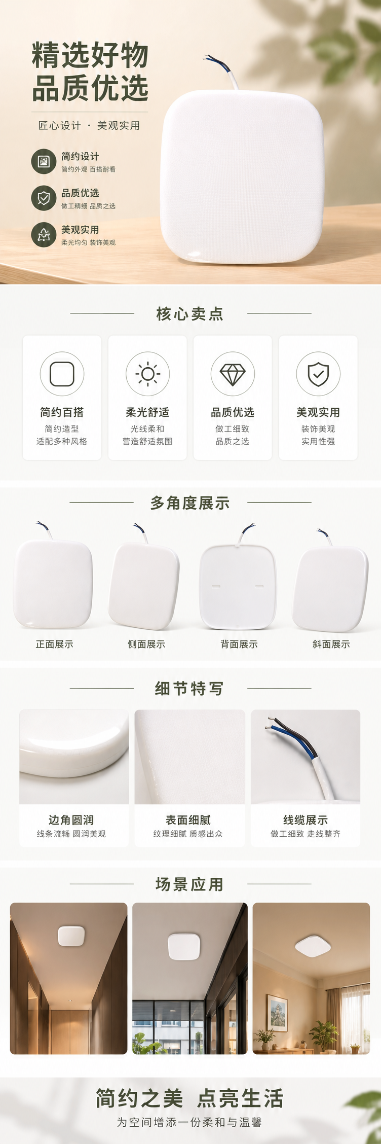 LED面板灯60×60mm超薄集成吊顶灯客厅厨房专用铝合金边框详情1