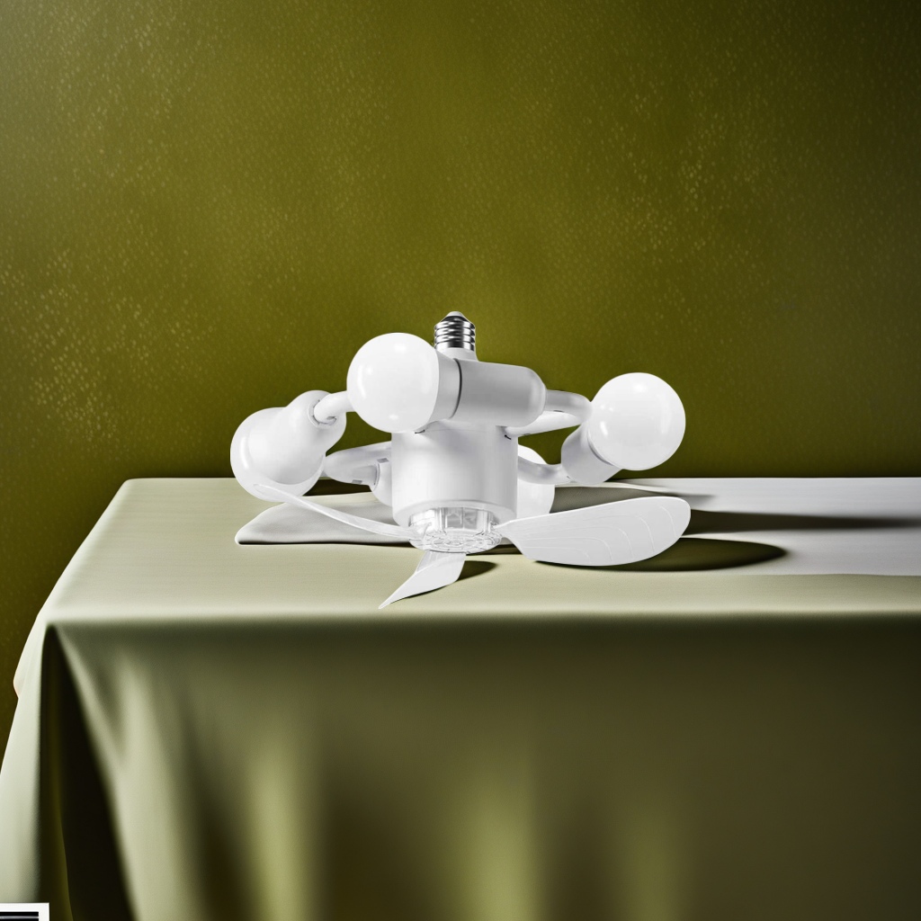 Modern and simple white ceiling fan lamp, suitable for both living room and bedroom, silent and energy-saving ceiling-mounted fan lamp details Picture