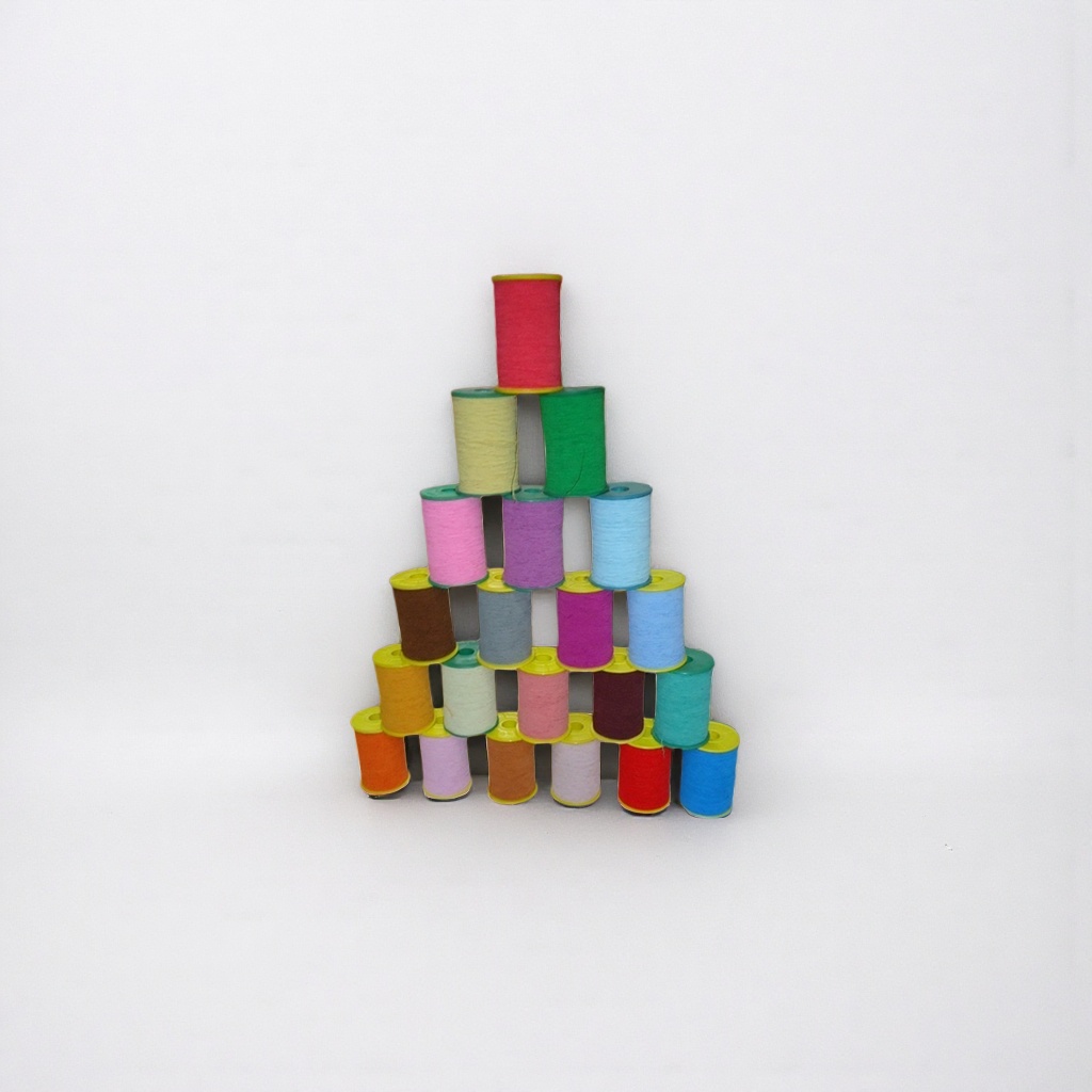 Creative DIY handcrafted materials for colorful spool stacked pyramid decorative ornaments Specification image