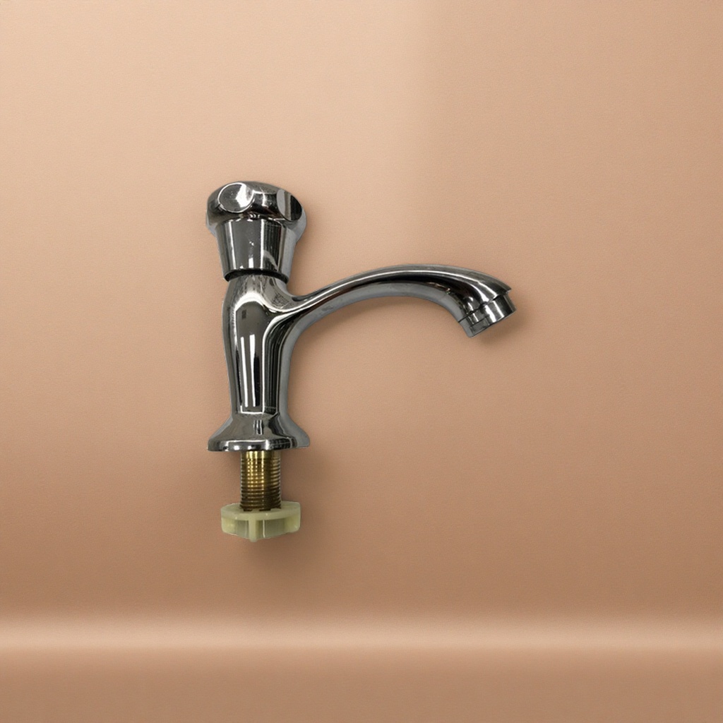 The silver faucet is made of all-copper material and is suitable for both kitchens and bathrooms. It can adjust hot and cold water and is rust-proof and durable