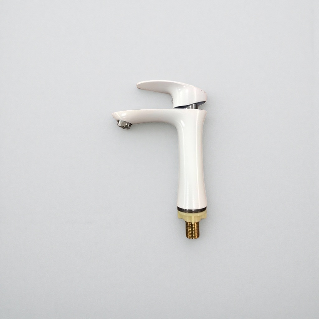 White single-handle faucet made of all-copper, anti-scald and constant-temperature, suitable for kitchens and bathrooms details Picture