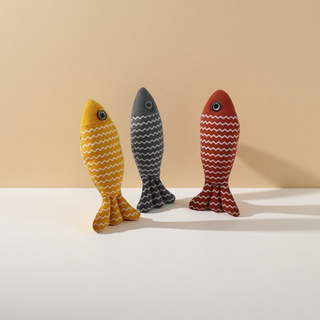 Plush simulation fish with catnip, pet cat toys, three-color fish for playing with cats, cross-border plush wholesale Application Scenario