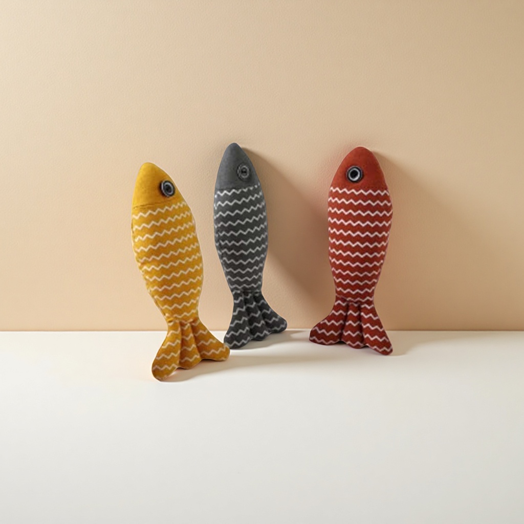Plush simulation fish with catnip, pet cat toys, three-color fish for playing with cats, cross-border plush wholesale Specification image