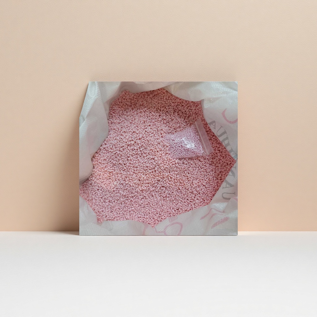 Pink granular plastic particles, industrial-grade PPPE raw materials, specifically designed for injection molding and blow molding details Picture
