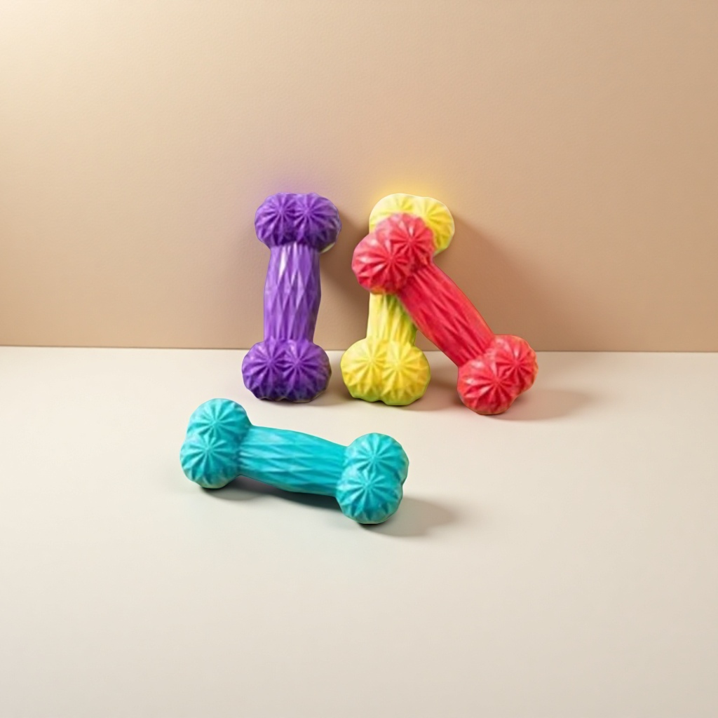 Amazon's best-selling pet toy, tpr dog toy, new two-color bone toy, dog teething and making sounds, wholesale from the manufacturer Specification image
