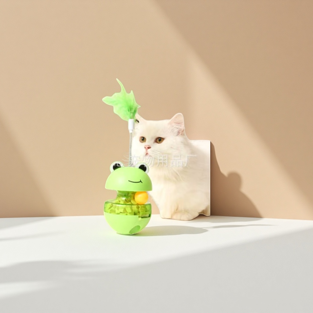 猫玩具自嗨解闷不倒翁漏食猫咪玩具羽毛逗猫玩具新款跨境宠物玩具