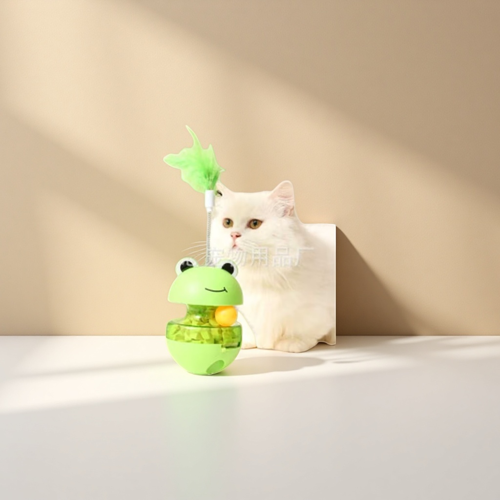 Cat toys for self-entertainment and boredom, untoppling dolls, cat toys for food leakage, feather toys for playing with cats, new cross-border pet toys Specification image