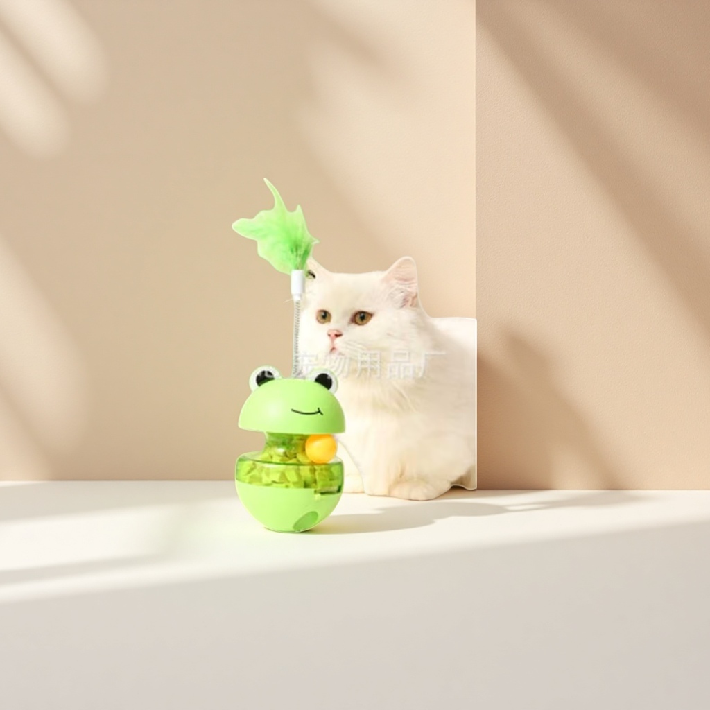 Cat toys for self-entertainment and boredom, untoppling dolls, cat toys for food leakage, feather toys for playing with cats, new cross-border pet toys details Picture