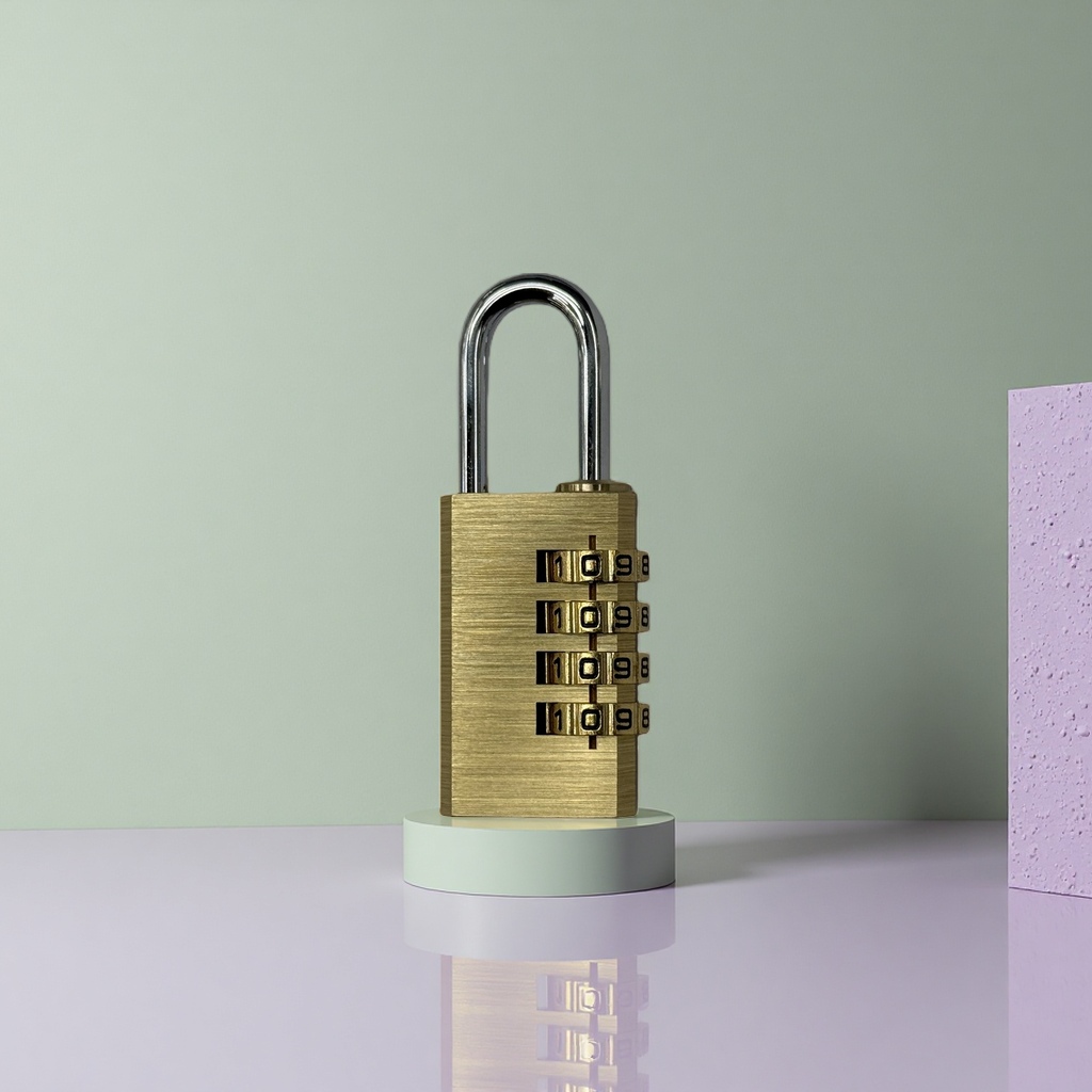 Golden combination lock, brass anti-picking padlock, special silent design for travel luggage Application Scenario